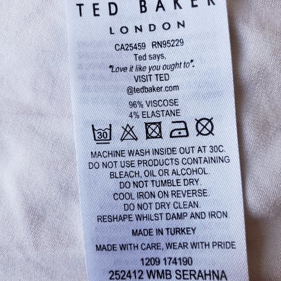 Ted Baker Serahna Floral Print Fitted Stretch T -Shirt - Picture 7 of 8